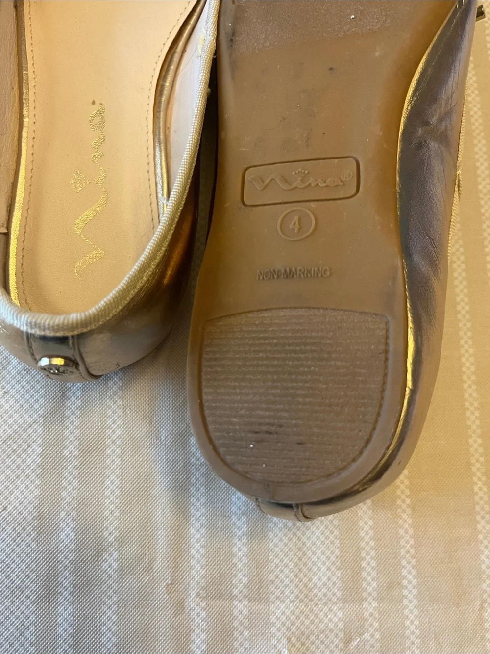Girls' Gold Glitter Ballet Flats -